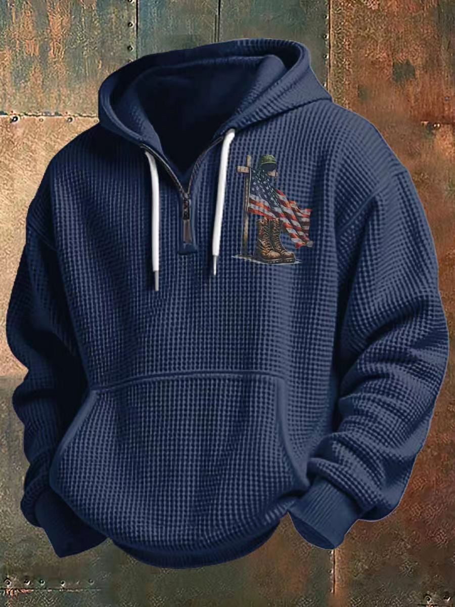 Herren Kapuzensweater mit amerikanischem Flaggenmotiv Drune