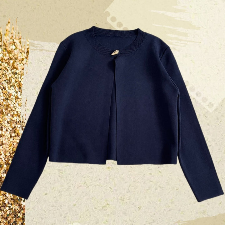 Damen elegante Strickjacke mit dekorativer Knopfdetails Drune