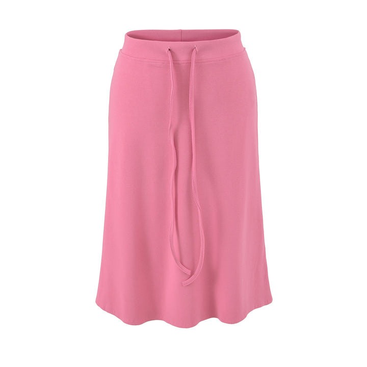 Damen Jersey-Midirock mit hohem Bund, Tunnelzug und A-Linien-Schnitt Drune