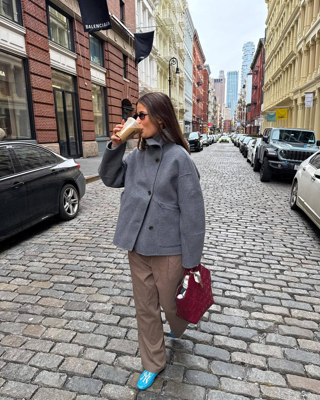 Damen Modische Oversized-Jacke aus hochwertigem Wollmix Drune
