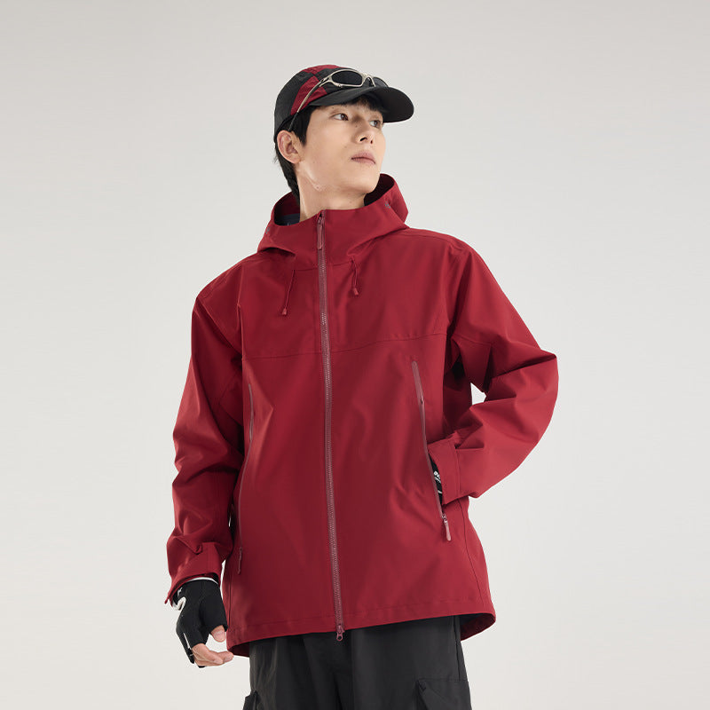 Herren Wasserdichte Softshell-Outdoorjacke mit verstellbarer Kapuze und atmungsaktiver Membran Drune