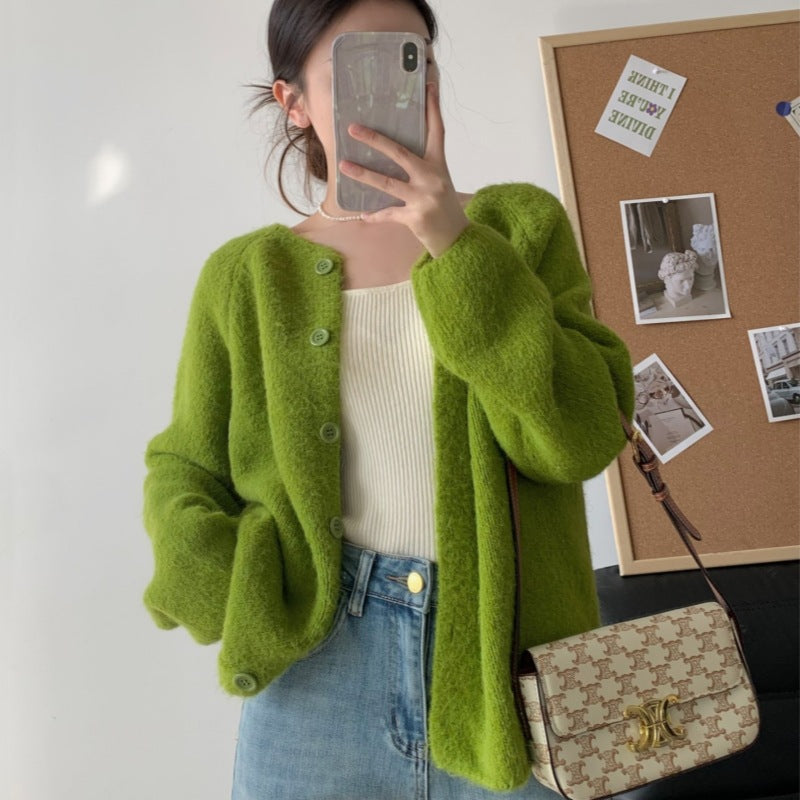 Damen Gemütlicher Cardigan mit Knopfdetails und weitem Schnitt Drune