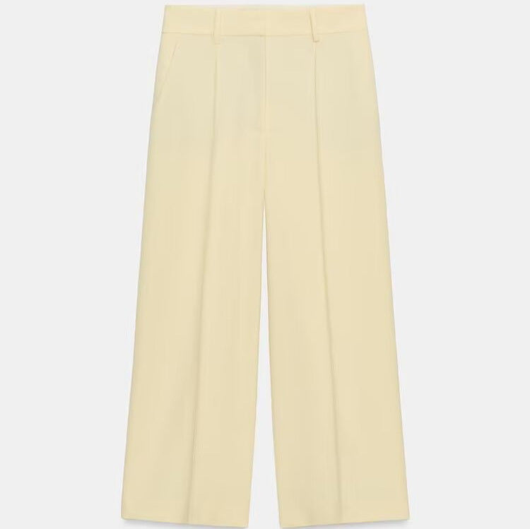 Damen Elegante High‑Waist Culotte‑Hose mit Bügelfalte und verdecktem Reißverschluss Drune