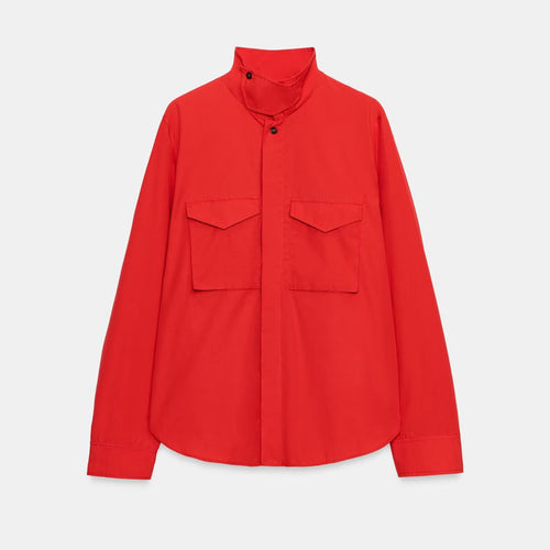 Damen Overshirt mit Stehkragen und aufgesetzten Brusttaschen Drune