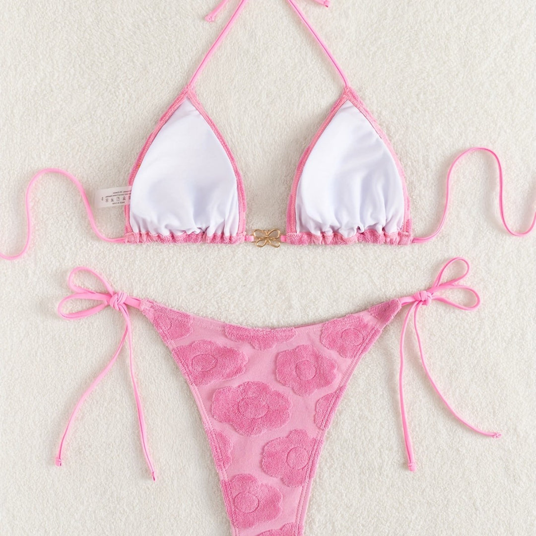 Damen Bikini-Set mit raffiniertem Blumenmuster und verstellbaren Trägern Drune