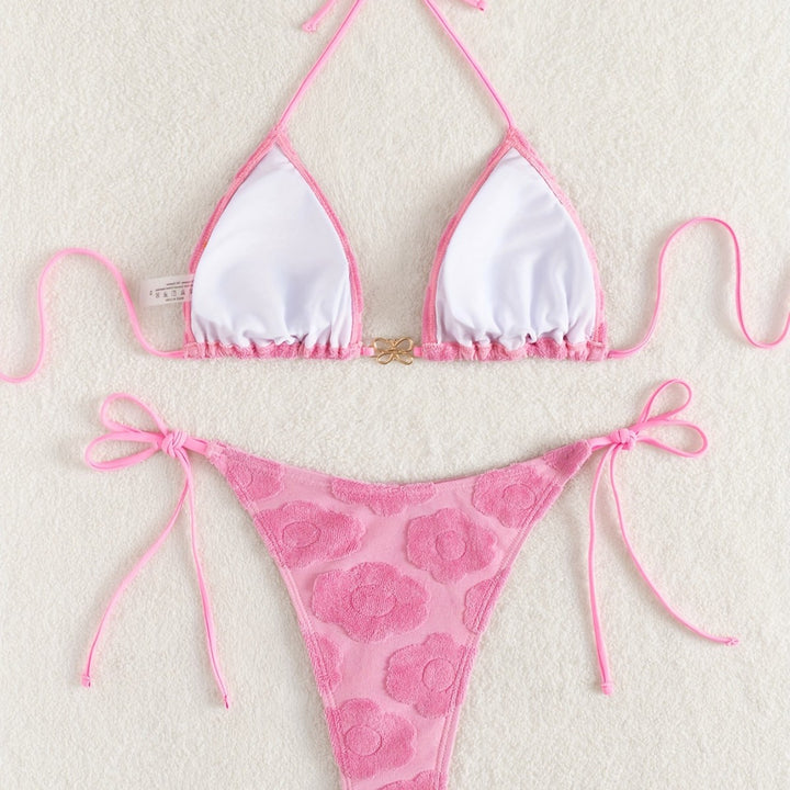 Damen Bikini-Set mit raffiniertem Blumenmuster und verstellbaren Trägern Drune