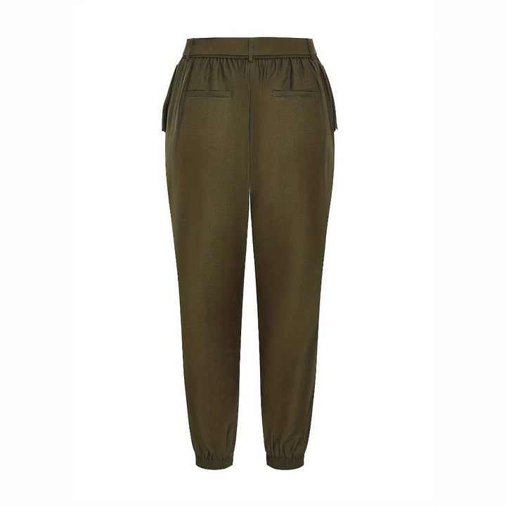 Drune | elegante High-Waist Chinohose mit Gürtel