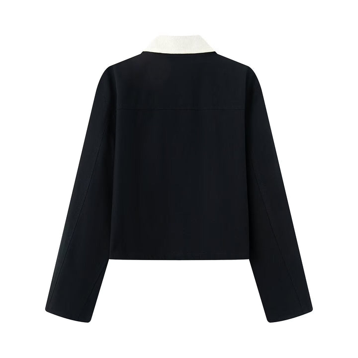 Drune | Damen Freizeitjacke mit Kontrastkragen & Taschen