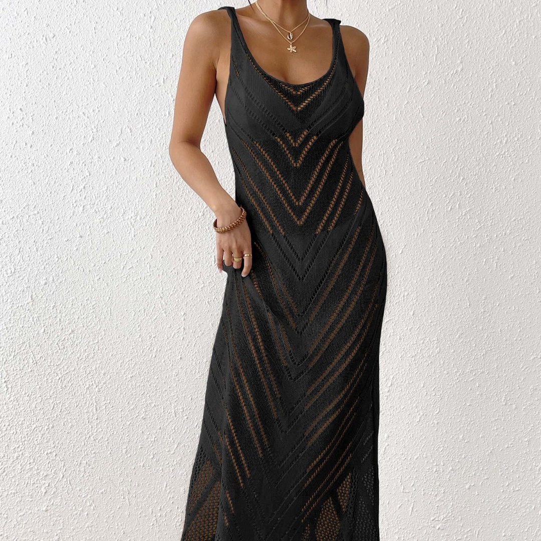 Damen luftiges Häkel-Midi-Kleid Drune