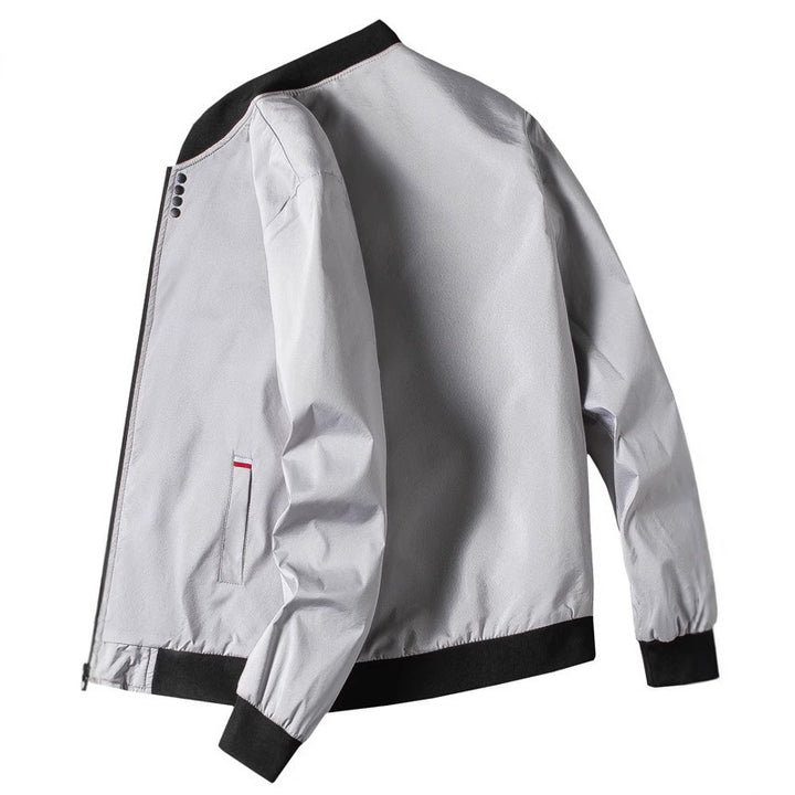 Herren modische Freizeitjacke mit hohem Kragen und seitlichem Reißverschluss Drune