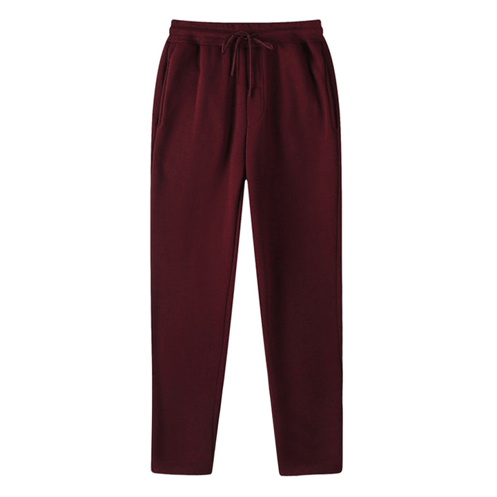 Herren nan geradlinige Sweatpants aus melierter Baumwollmischung mit elastischem Bund Kordelzug und Seitentaschen Drune