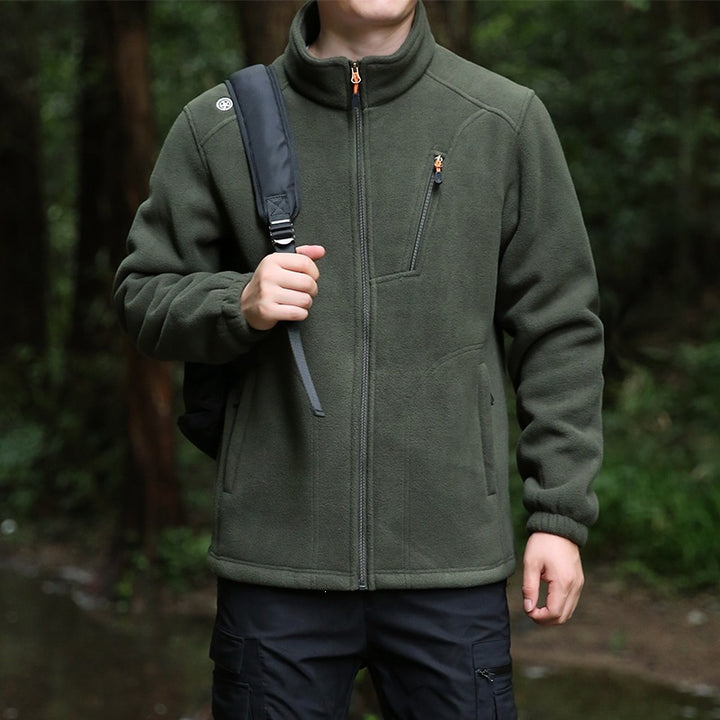Herren Technische Fleecejacke mit Stehkragen, Brustreißverschluss & verstärkten Eingriffstaschen Drune