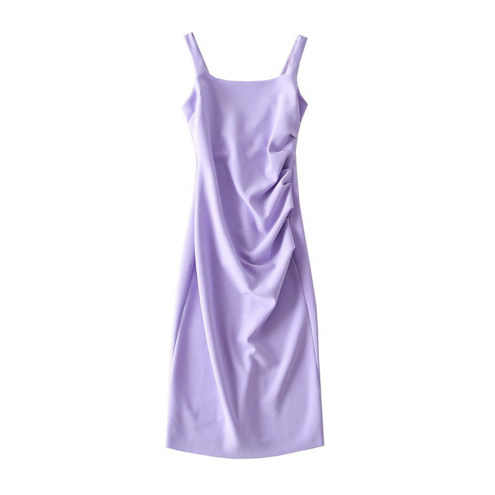 Damen figurbetontes Midi-Kleid mit elegantem Rüschendetail Drune