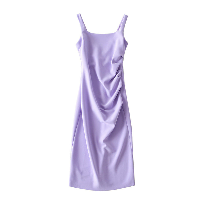 Damen figurbetontes Midi-Kleid mit elegantem Rüschendetail Drune