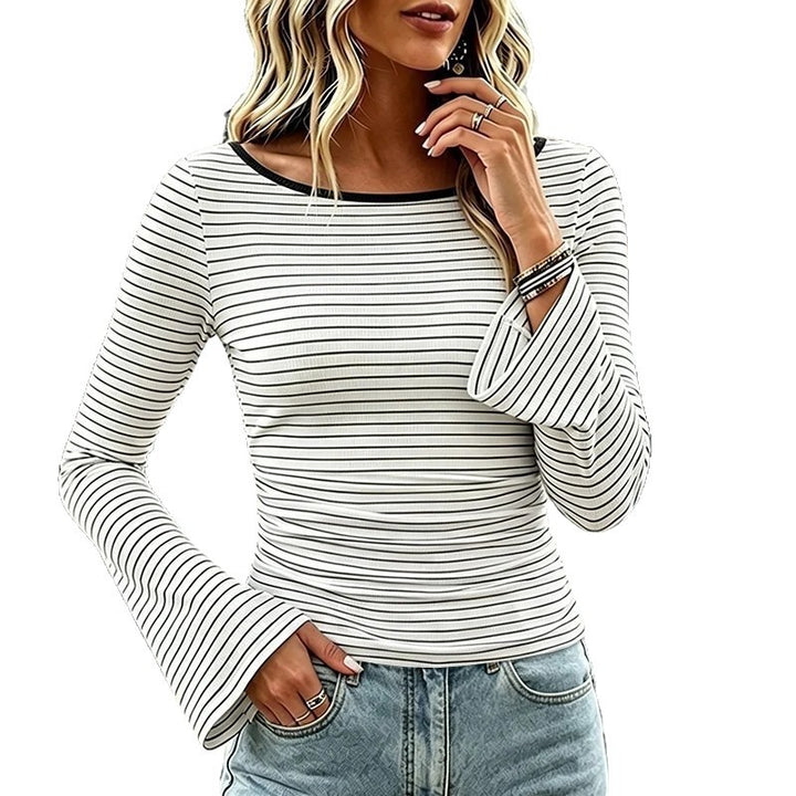 Damen Modisches Langarmshirt mit weitem Ärmel Drune