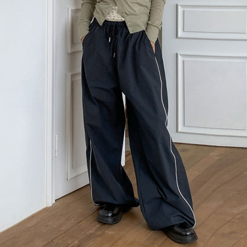 Damen Bequeme Freizeithose mit hohem Bund und Seitenschlitzen Drune