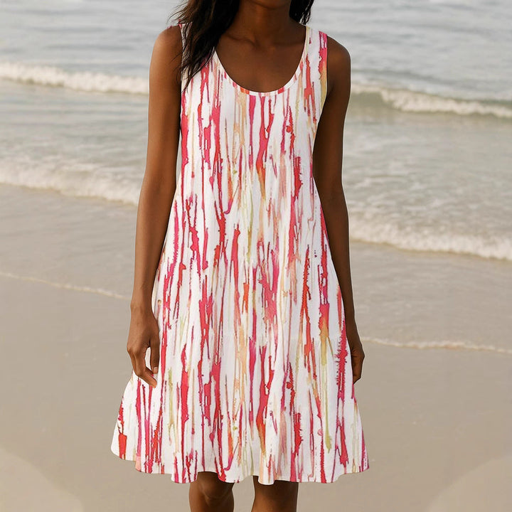 Damen Sommerliches A-Linien Kleid mit einzigartigem Ombre-Design Drune
