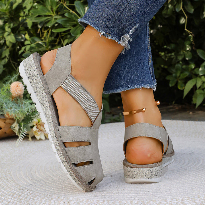 Damen Atmungsaktive Freizeitsandalen mit elastischen Riemen und ergonomischem Fußbett Drune