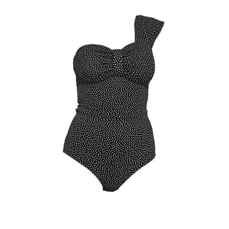 Damen Einteiler Badeanzug mit asymmetrischem Schnitt und Rüschendetail Drune