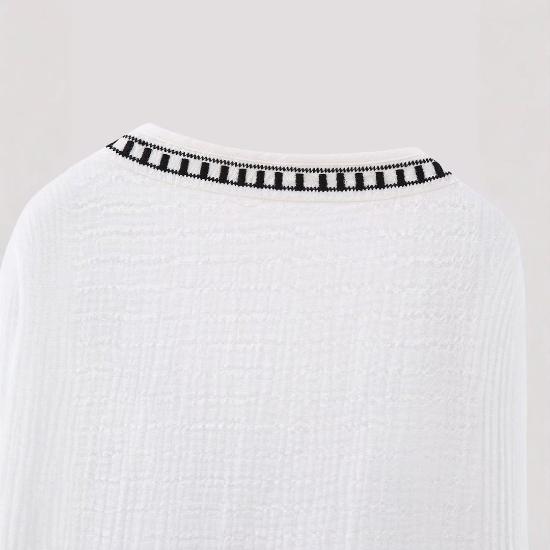 Damen Ärmellose bestickte Baumwollweste im Ethno-Boho-Stil Drune