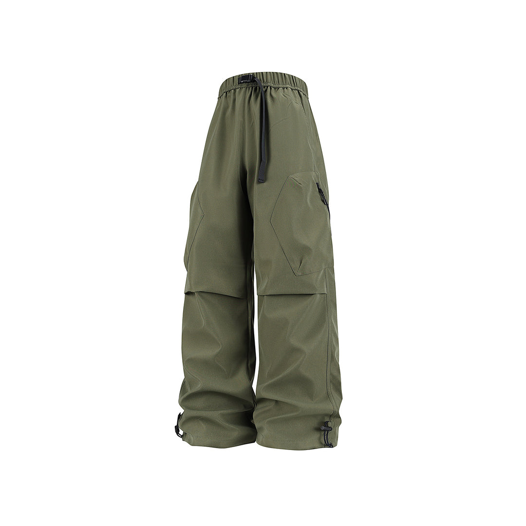 Herren Weite Cargo‑Hose im Baggy‑Stil mit Tunnelzugbund, großen Klapptaschen und verstellbaren Beinabschlüssen Drune