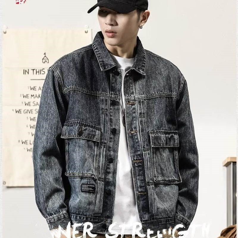 Herren Modische Denimjacke mit praktischen Taschen Drune