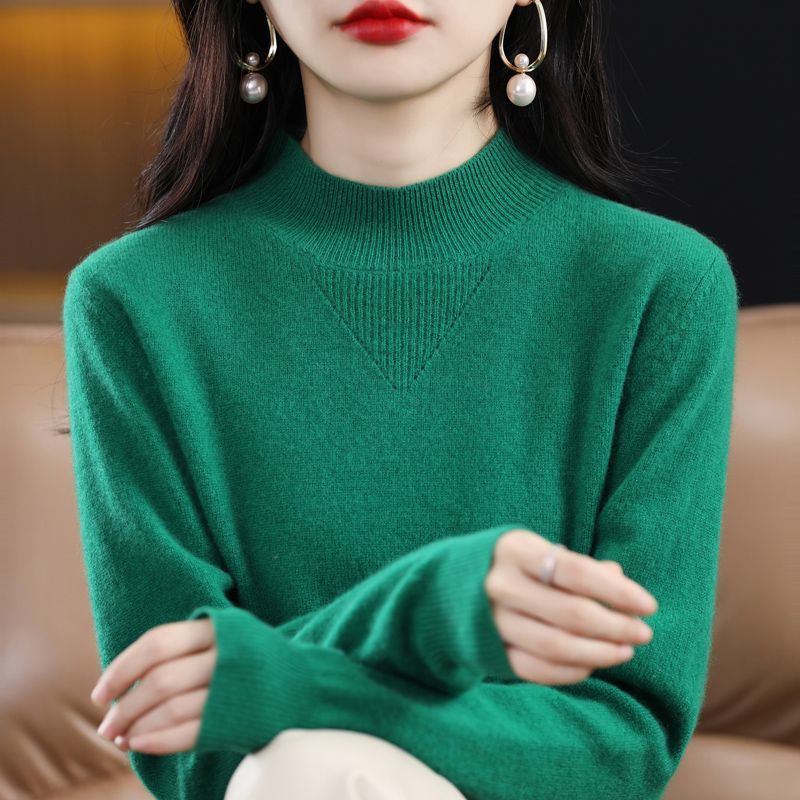 Damen feiner Pullover mit hohem Kragen und eleganten Details Drune