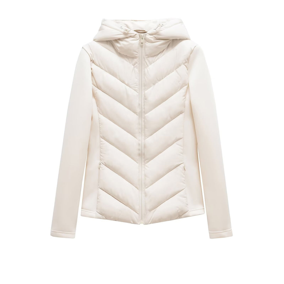 Damen Steppjacke mit Kapuze und Softshell‑Seiteneinsätzen Drune