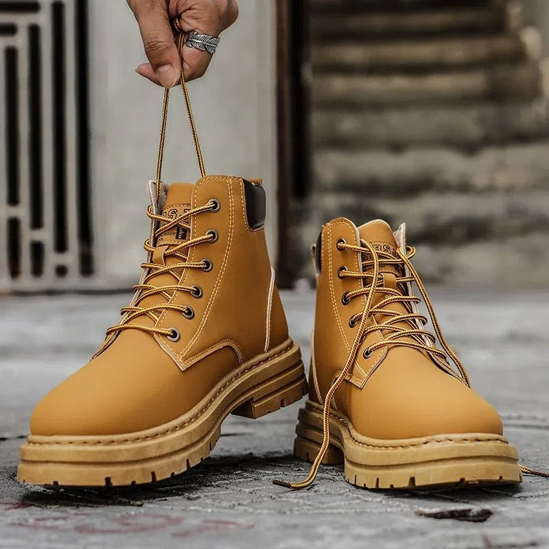 Damen Schnür-Biker-Boots mit robuster Plateau-Sohle Drune