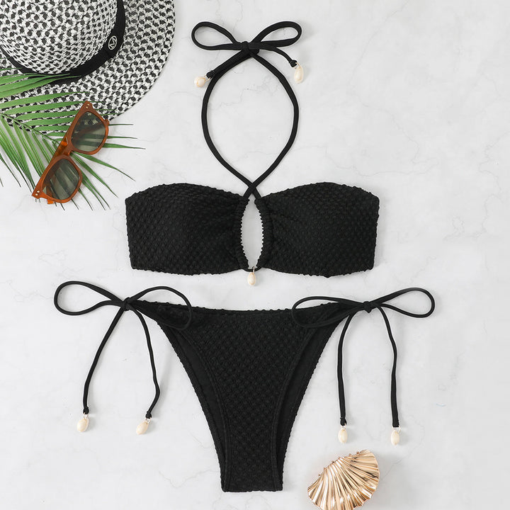 Damen Bandeau-Bikini mit exquisiten Schleifen und Cut-Out-Detail Drune