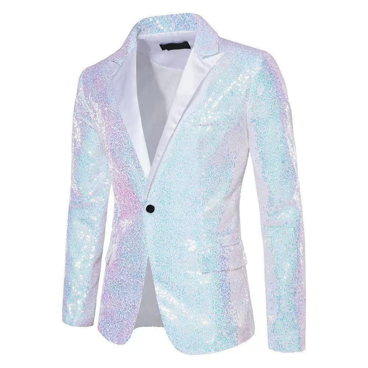 Herren eleganter Pailletten-Blazer mit edel dekorativen Akzenten Drune