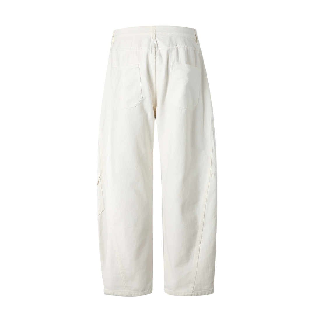 Damen High‑Waist Cargo‑Hose aus robustem Denim mit großen Pattentaschen Drune