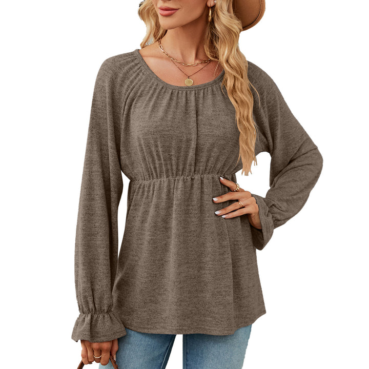 Damen lässiges Blusenshirt mit Raffung Drune