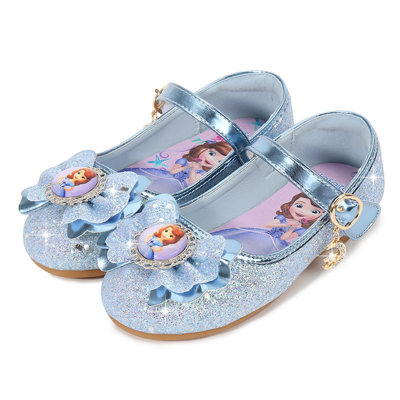 Mädchen Ballerinas mit Glitzer und Schleifenapplikation Drune