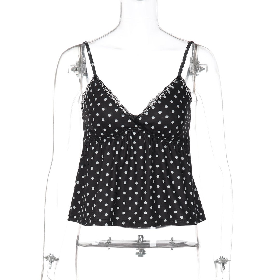 Damen Verspieltes Spaghetti-Top mit Punkten Drune
