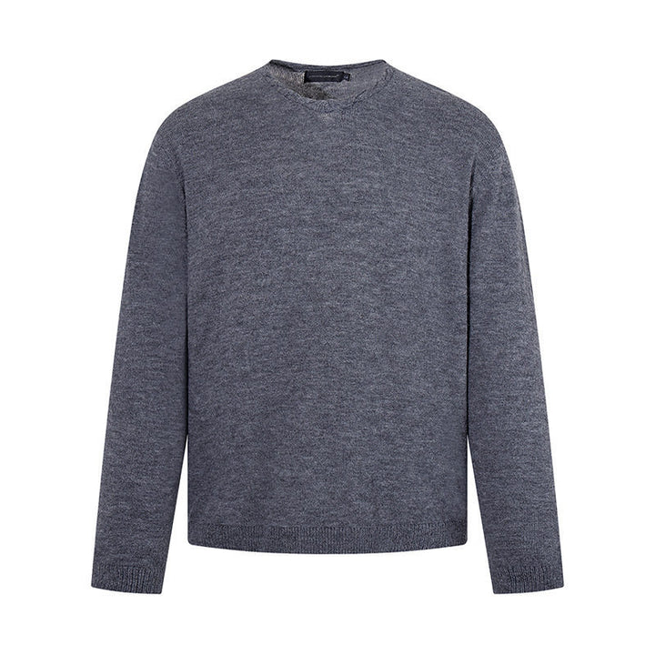 Herren Feinstrickpullover mit Rundhalsausschnitt, lockerer Passform und geripptem Saum Drune