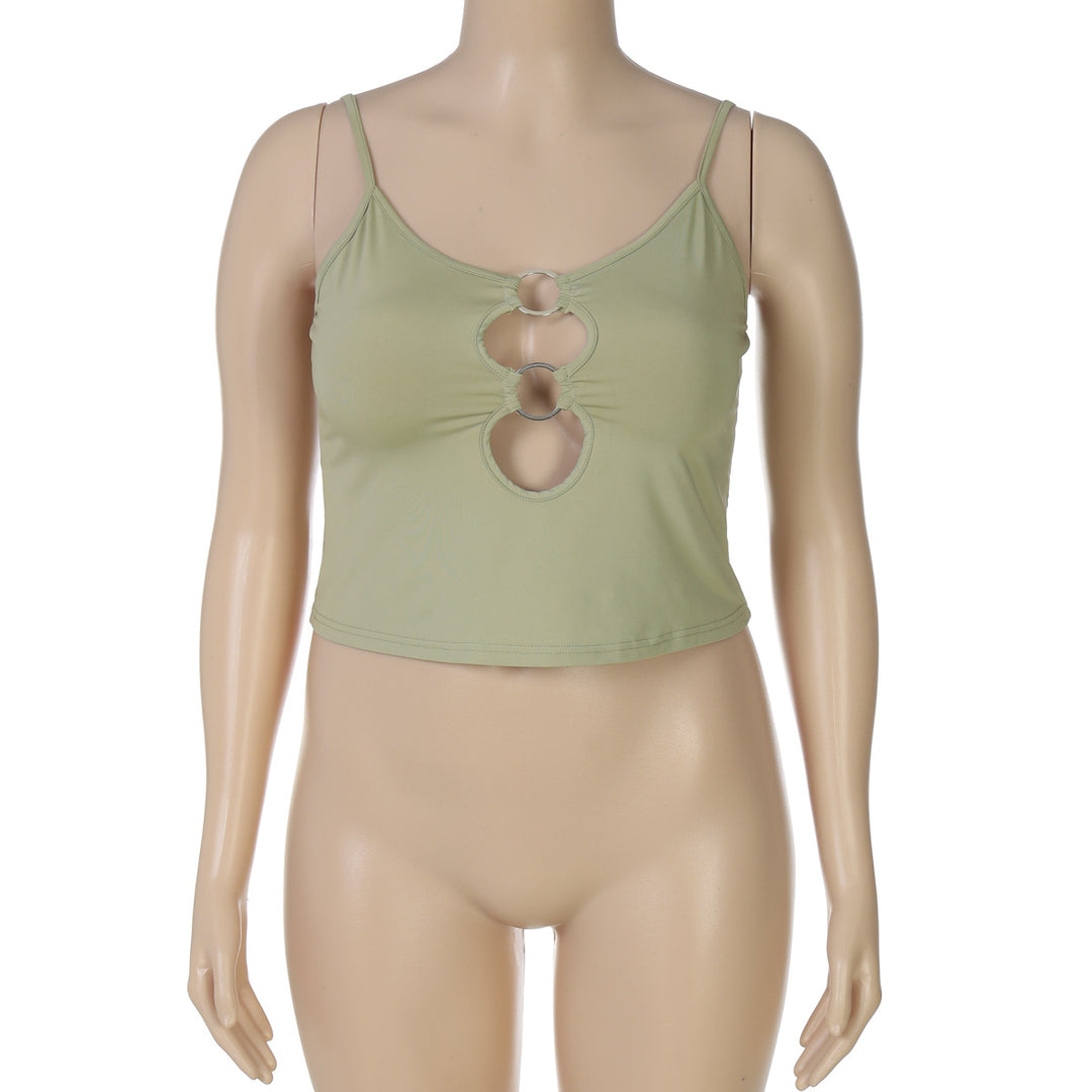 Damen Crop-Top mit einzigartigem Ring-Ausschnitt Drune
