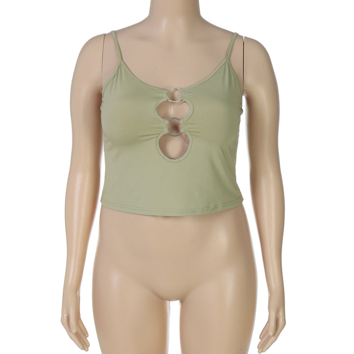 Damen Crop-Top mit einzigartigem Ring-Ausschnitt Drune