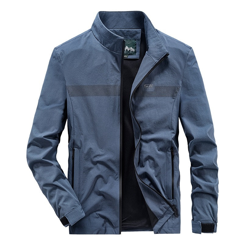 Herren Softshell‑Outdoorjacke mit Stehkragen, wind‑ und wasserabweisender Membran & reflektierendem Bruststreifen Drune