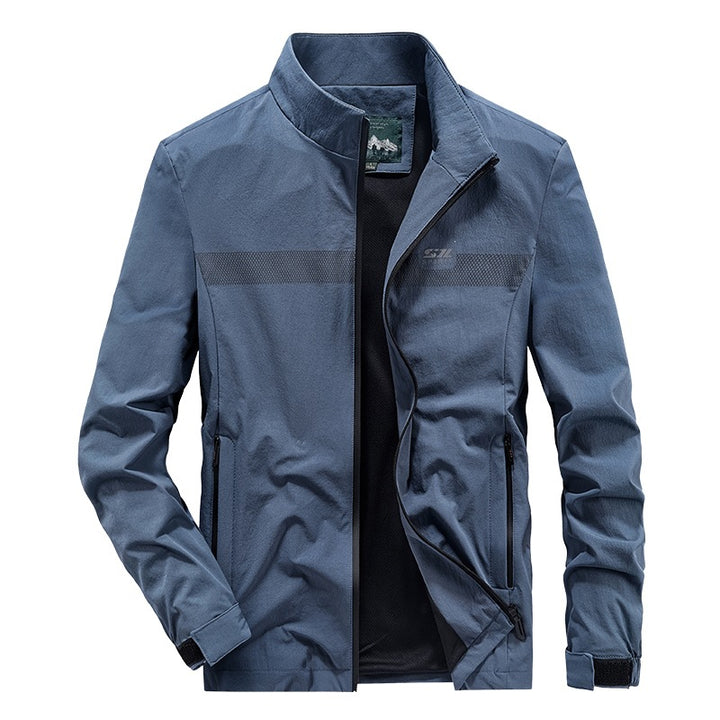 Herren Softshell‑Outdoorjacke mit Stehkragen, wind‑ und wasserabweisender Membran & reflektierendem Bruststreifen Drune