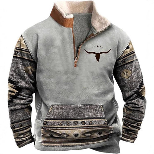 Herren Wärmender Fleece-Pullover mit Stehkragen Drune