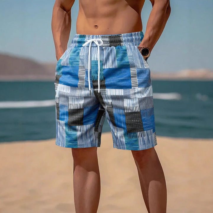 Herren stylische Bade-Shorts mit modernem Graphikmuster Drune