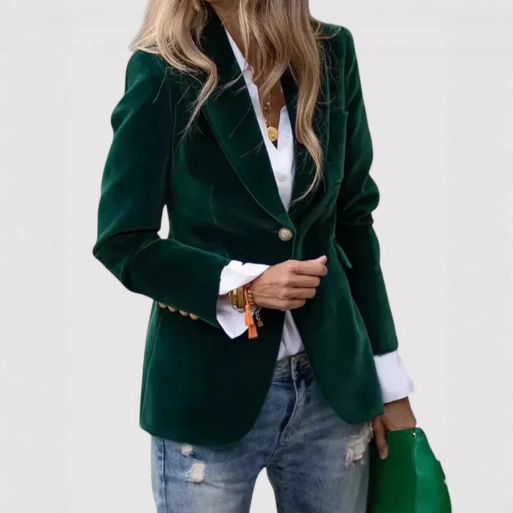 Damen Eleganter Samt Blazer