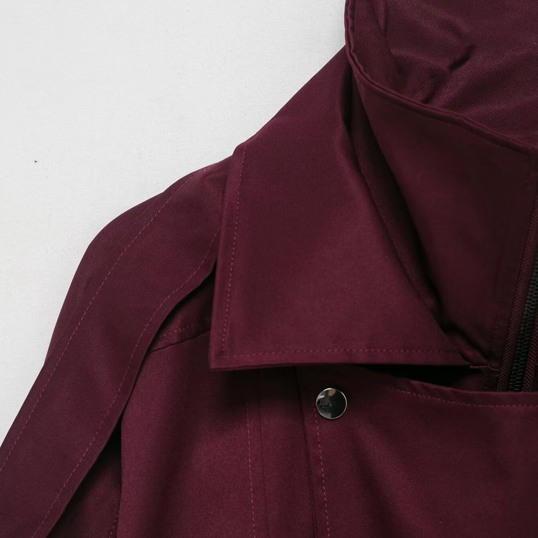 Damen modische Übergangsjacke mit seitlichem Reißverschluss und taillierbarem Kordelzug Drune