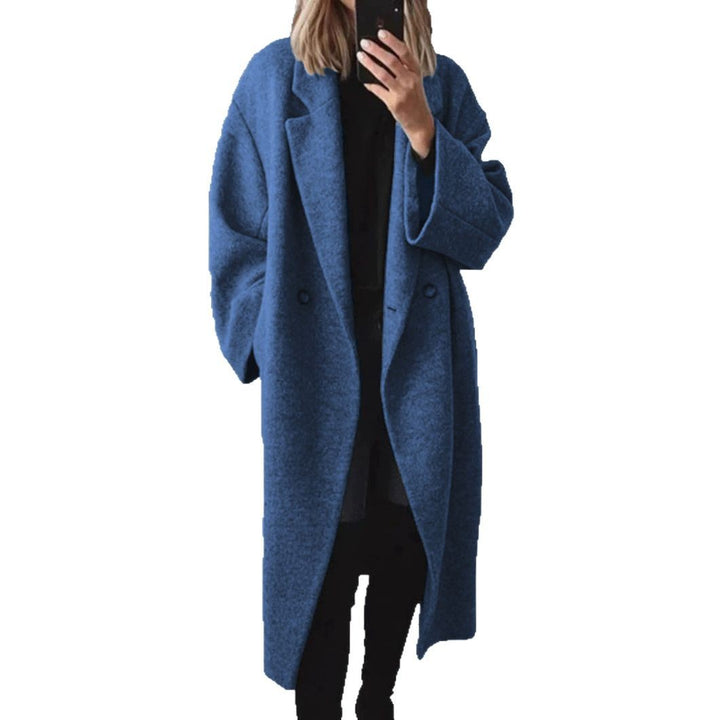 Damen Oversized Wollmantel mit elegantem Schnitt und praktischen Taschen Drune