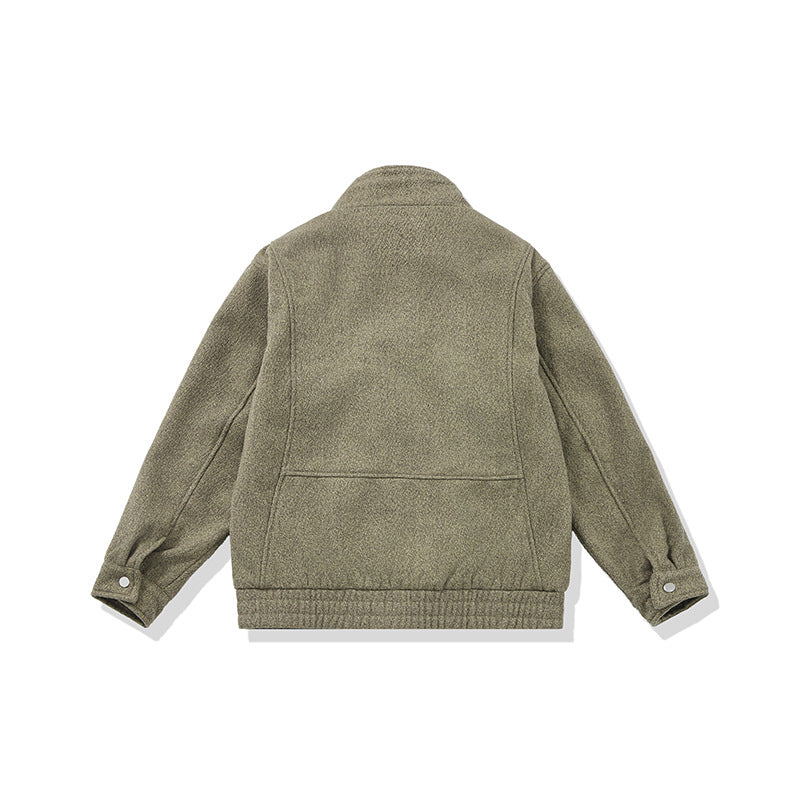 Herren Kurz geschnittener Fleece Blouson mit Cordkragen und gesteppter Innenfutter Drune