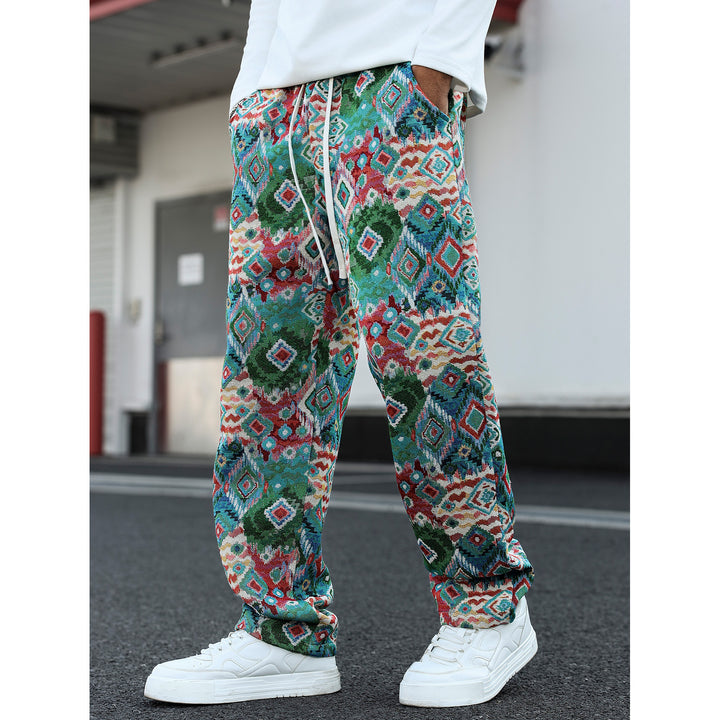 Herren Gemusterte Freizeithose mit komfortablem Gummizug und seitlichen Taschen Drune