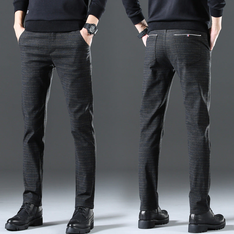 Herren moderne Chinohose mit elastischem Bund und seitlichen Taschen Drune