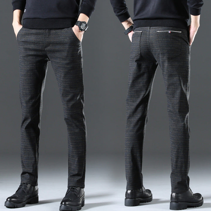 Herren moderne Chinohose mit elastischem Bund und seitlichen Taschen Drune