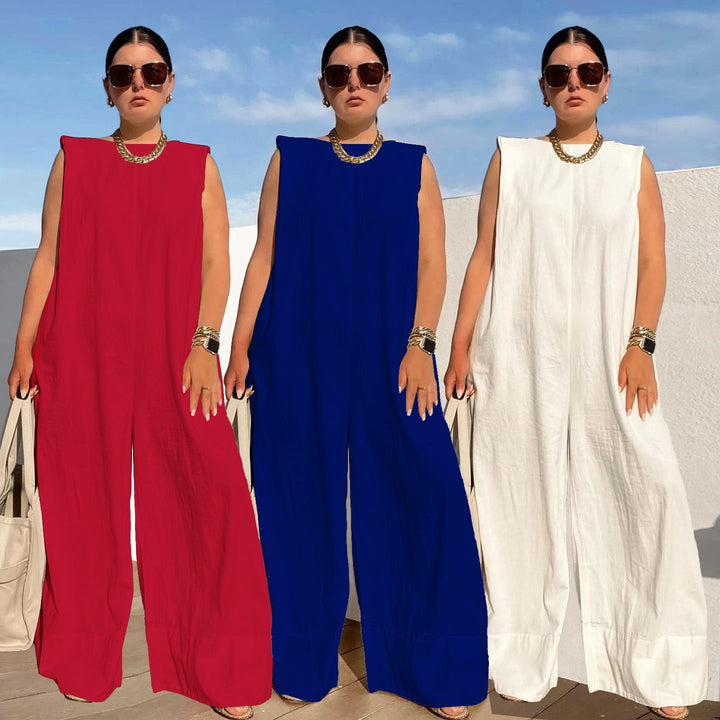 Damen Weit geschnittener Jumpsuit mit Kapuze und tiefer Taille Drune